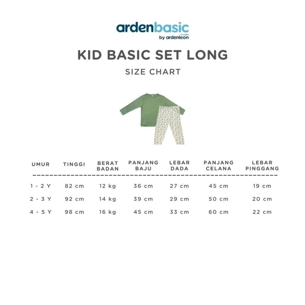 ARDENLEON ArdenBasic Kid Basic Set Long Setelan Baju Tidur Anak