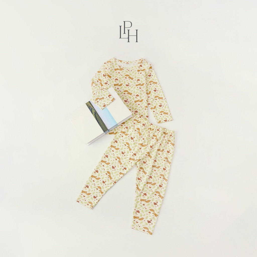 Little Palmerhaus - Little Wear Shoulder Button Long Set 24.0 (Setelan Anak Lengan Panjang)