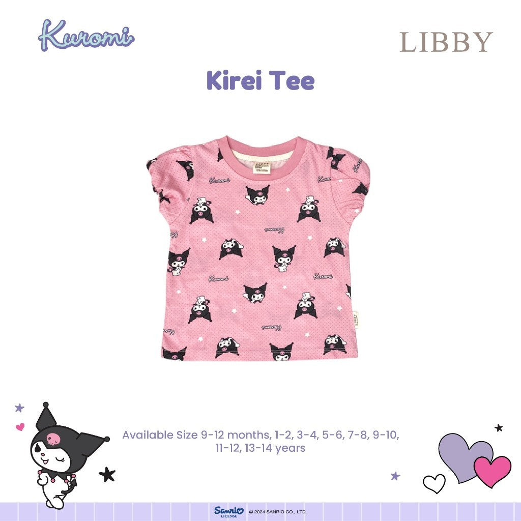 Libby Sanrio Kirei Tee Atasan Anak Perempuan Baju Anak Perempuan Kuromi Cinnamoroll 1 - 4 tahun (1 PCS)