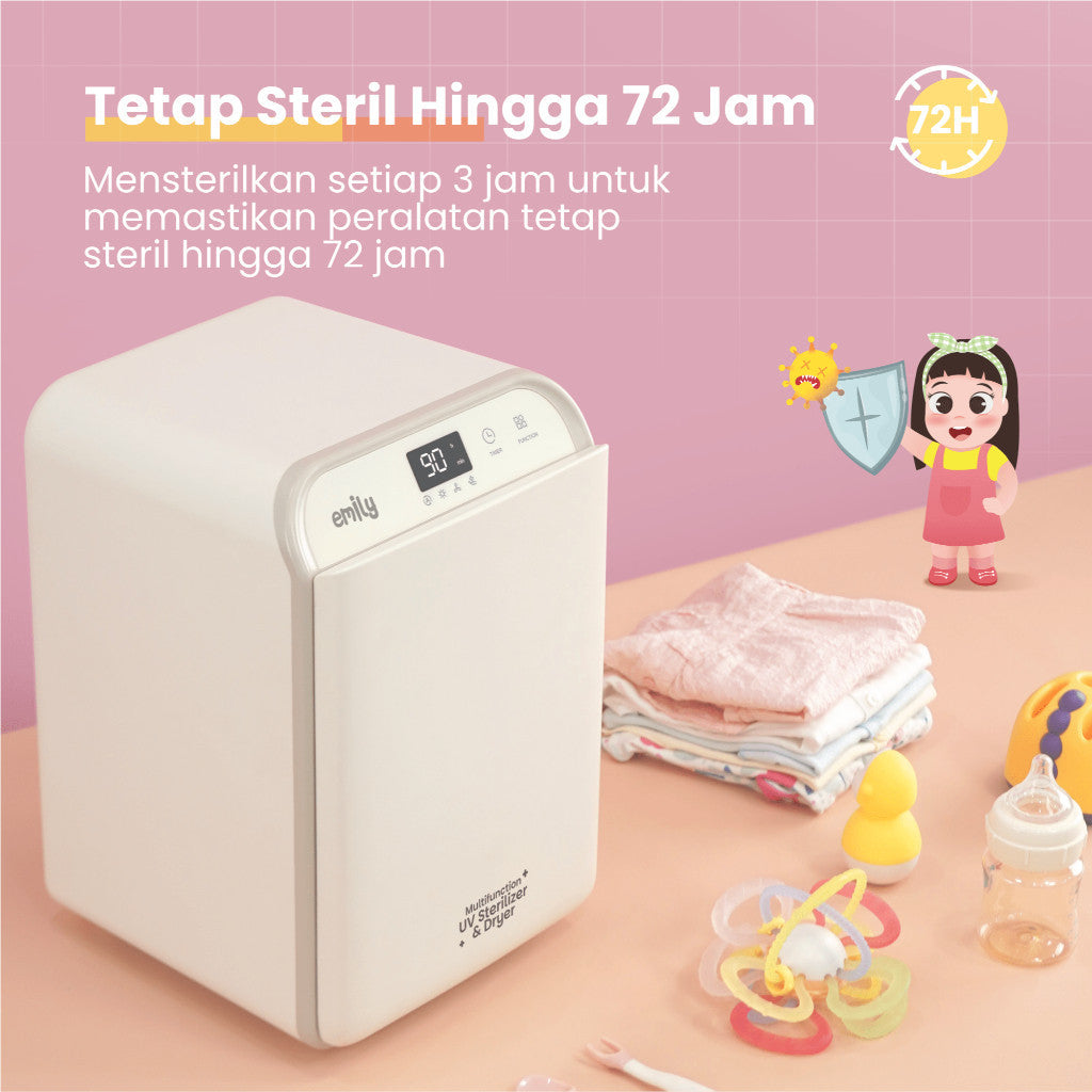 EMILY UV Sterillizer & Dryer 13L | 120 Watt | Pengering & Steril Botol Susu Bayi EST-19908