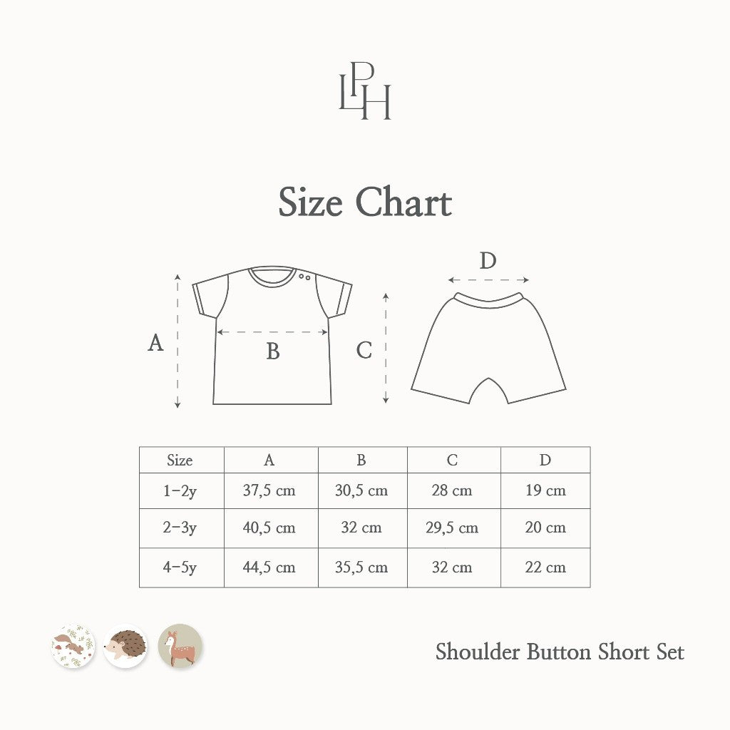 Little Wear Shoulder Button Short Set 24.0 (Setelan Anak Lengan Pendek)