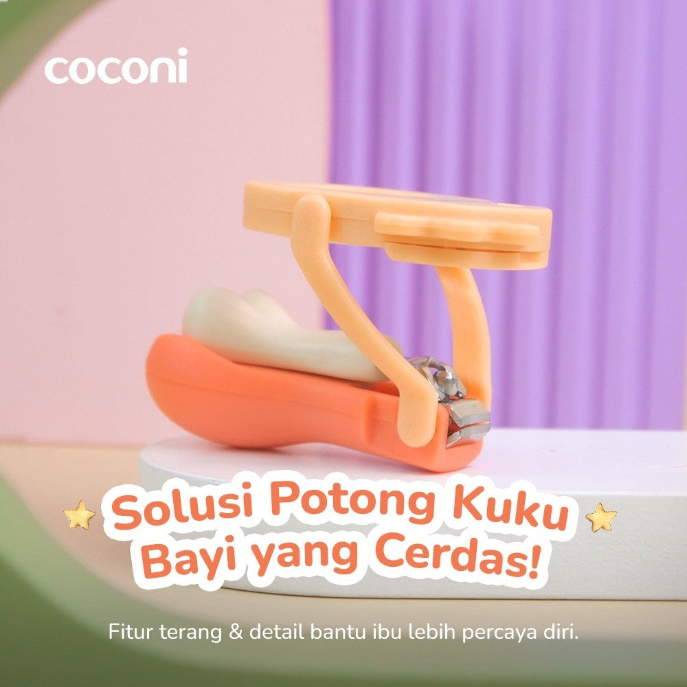 Coconi SafeLight Nail Clipper - Gunting Kuku Bayi dengan Lampu LED dan Kaca Pembesar