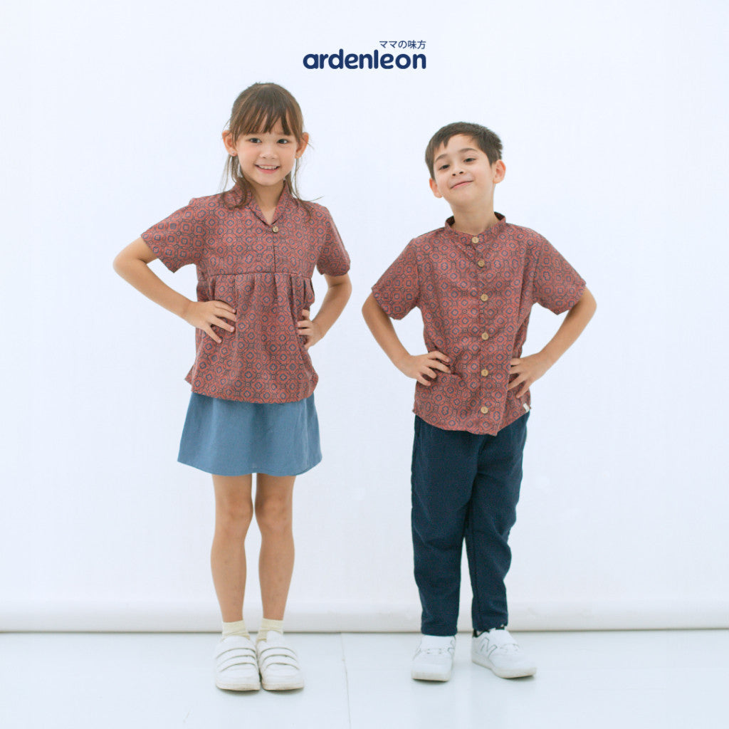 ARDENLEON Atasan Kemeja Anak Laki Laki Aslan Batik Shirt