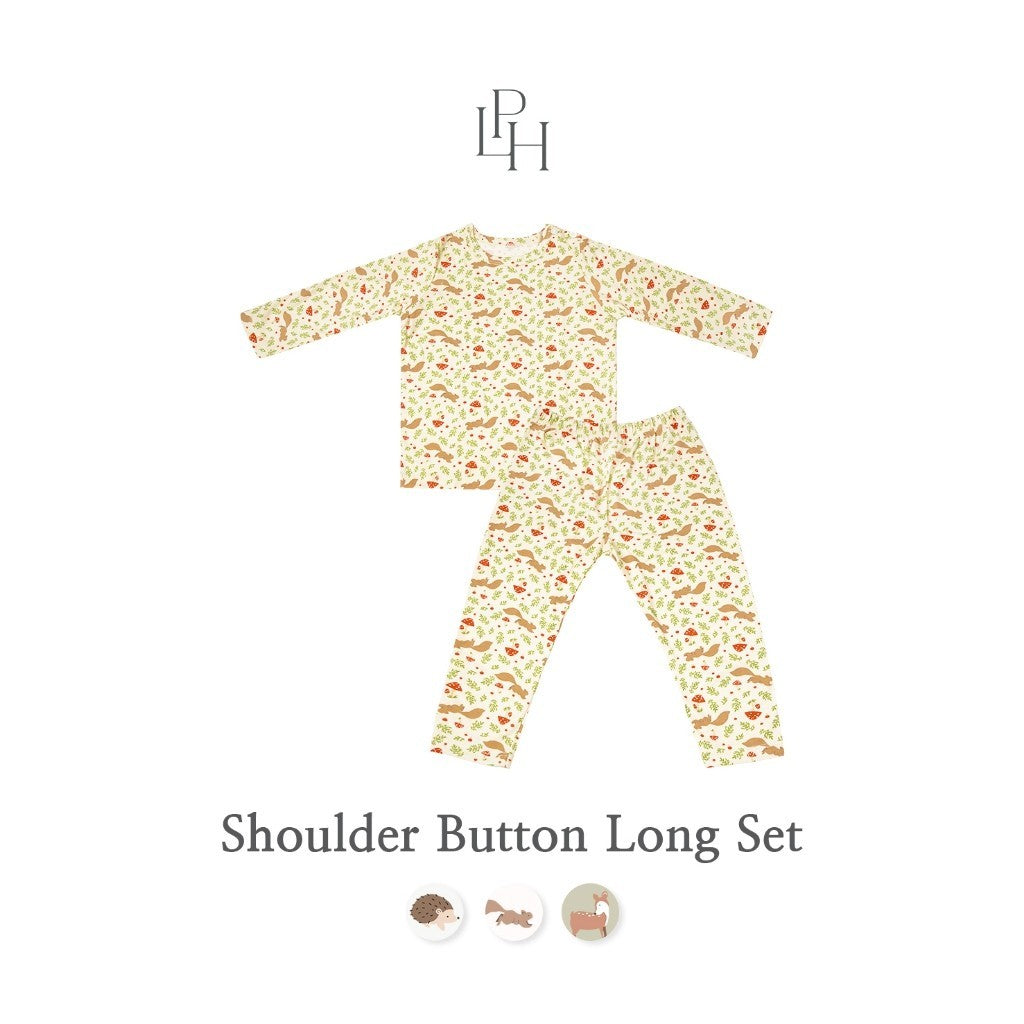 Little Palmerhaus - Little Wear Shoulder Button Long Set 24.0 (Setelan Anak Lengan Panjang)