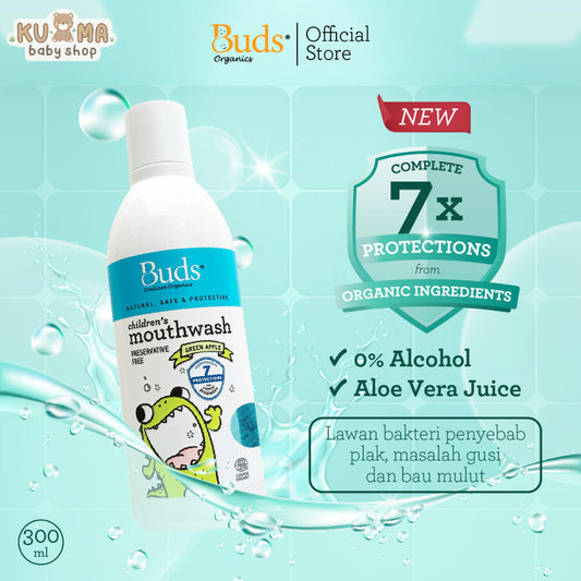 Buds Organics Mouthwash for Kids - Cairan Kumur Pencuci Mulut Antiseptik Anak Tanpa Alkohol