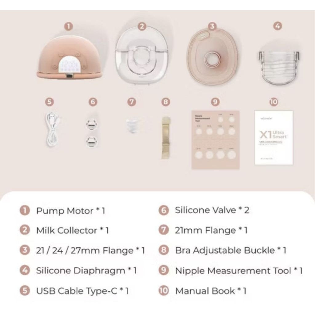 MOOIMOM Breastpump X1 Ultra Smart Handsfree Pompa Asi