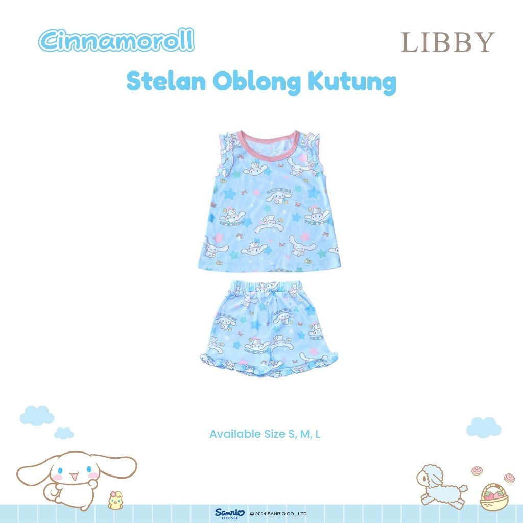 LIBBY Sanrio Setelan Piyama Oblong Anak Perempuan Kuromi Cinnamoroll Hello Kitty (1 Stel)