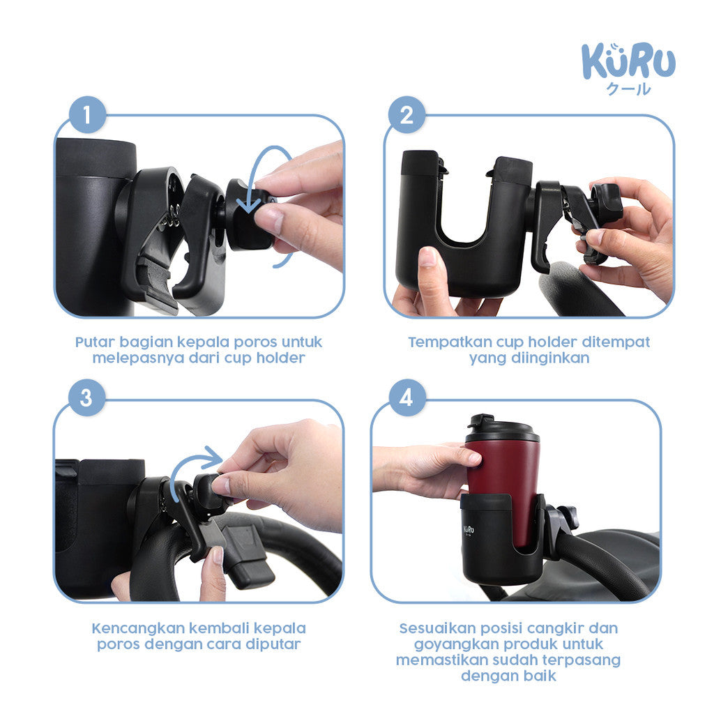 Kuru Universal Stroller Bottle Cup Holder | Aksesoris Stroller Dudukan Botol Minum