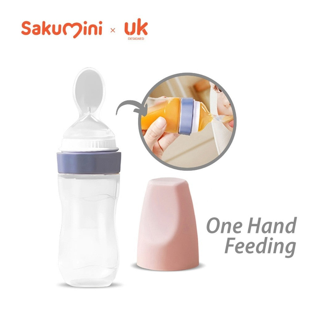 Sakumini Squeeze Spoon Feeder Silicone Botol Sendok Makan Mpasi Bayi