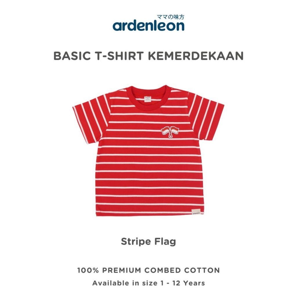 ARDENLEON Atasan Kaos Anak Basic T-Shirt Kemerdekaan 17 Agustus Indonesia