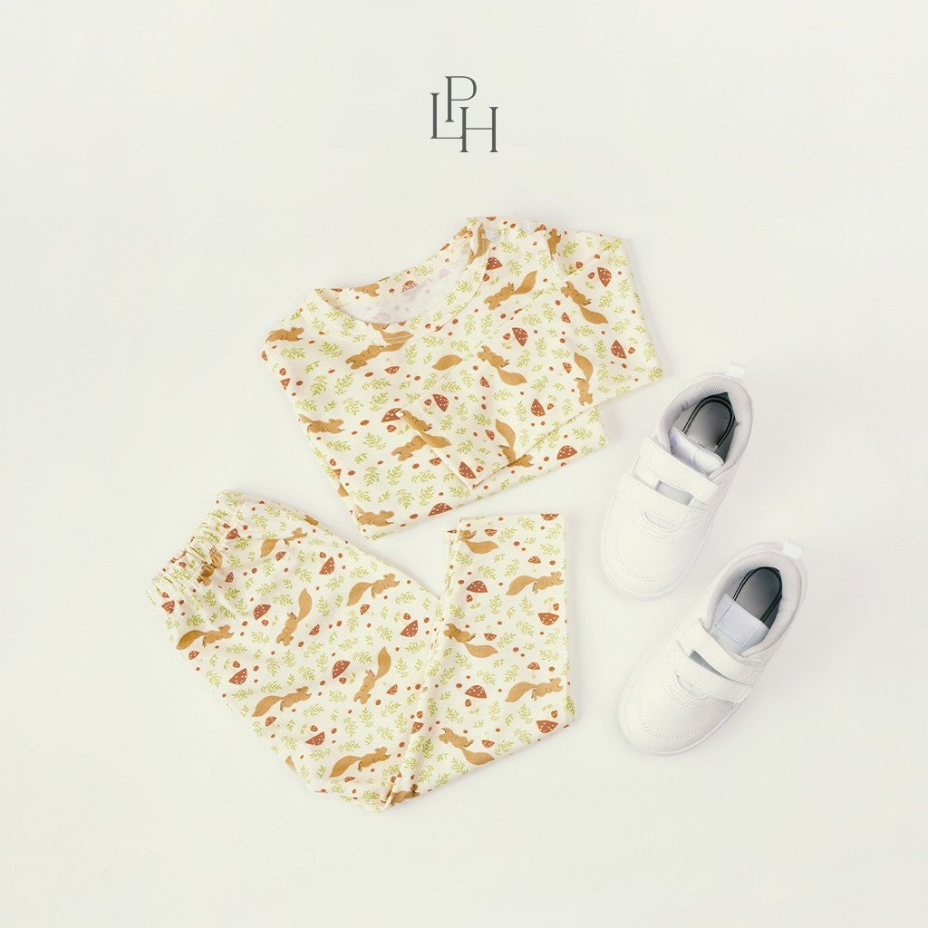 Little Palmerhaus - Little Wear Shoulder Button Long Set 24.0 (Setelan Anak Lengan Panjang)