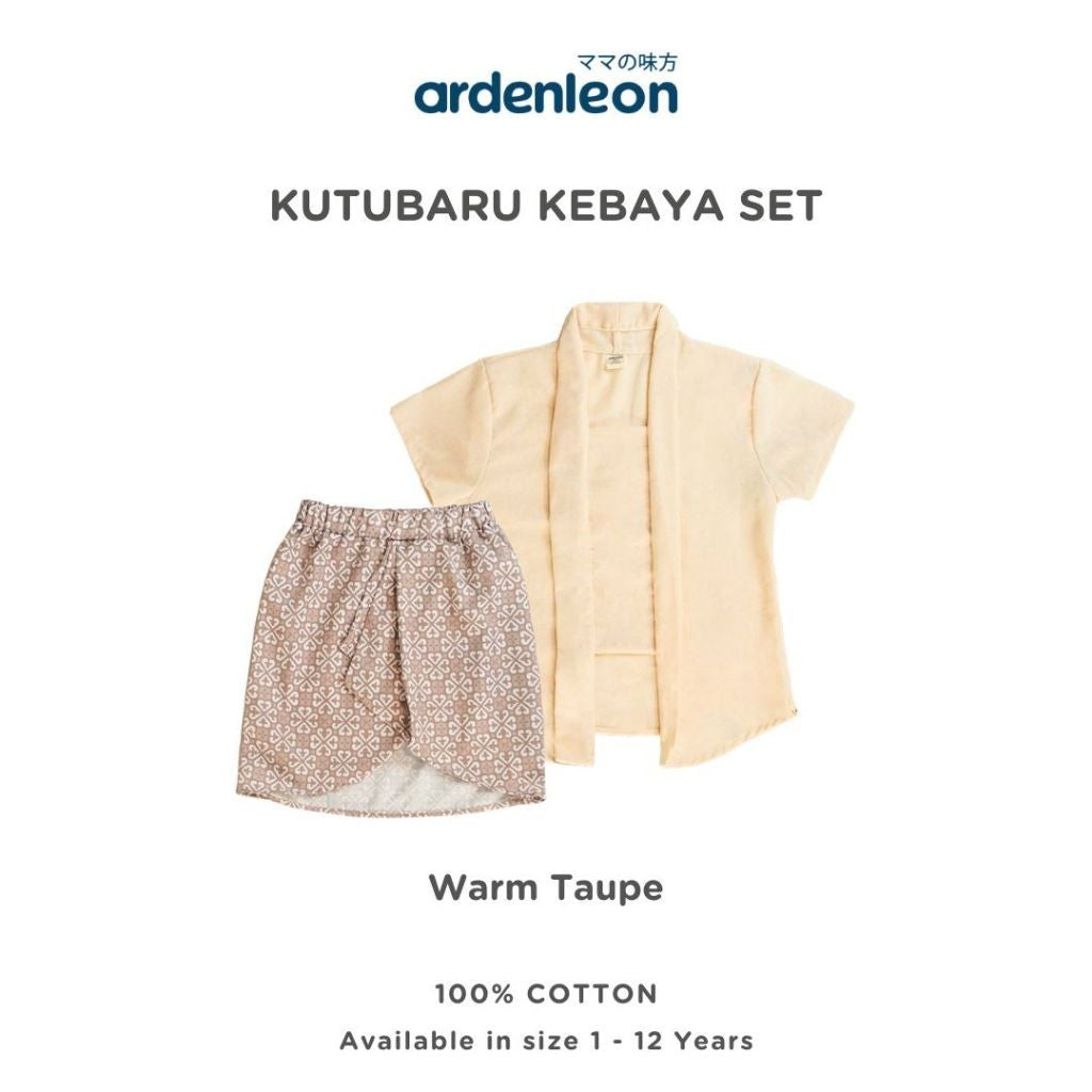 ARDENLEON Setelan Anak Perempuan Batik Kutubaru Kebaya Set