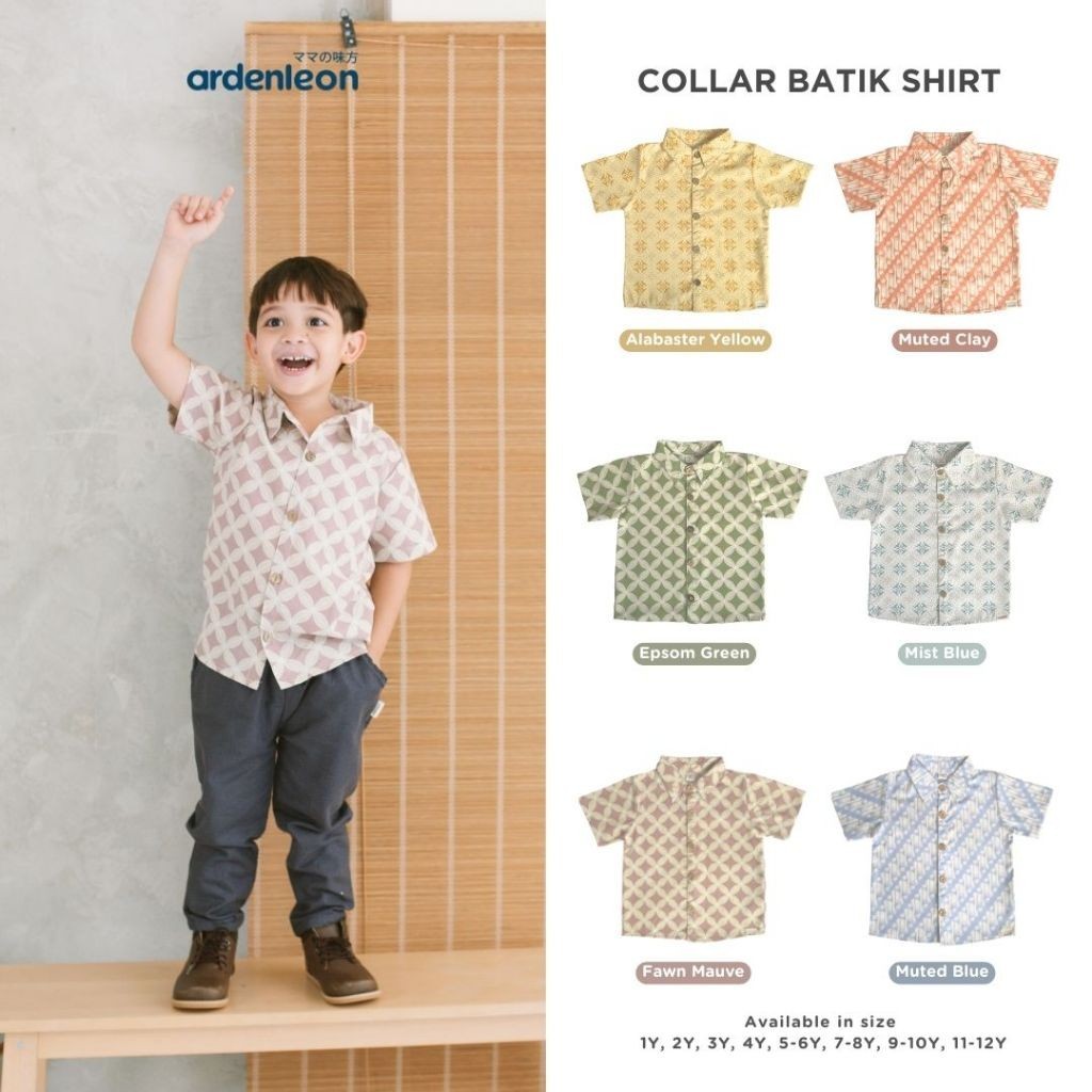 ARDENLEON Atasan Kemeja Anak Laki Laki Collar Batik Shirt 2.0