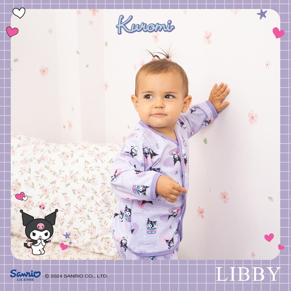 LIBBY Sanrio Setelan Piyama Baju Kancing Newborn Bayi & Anak Kecil Perempuan Kuromi Cinnamoroll Hello Kitty (1 Stel)