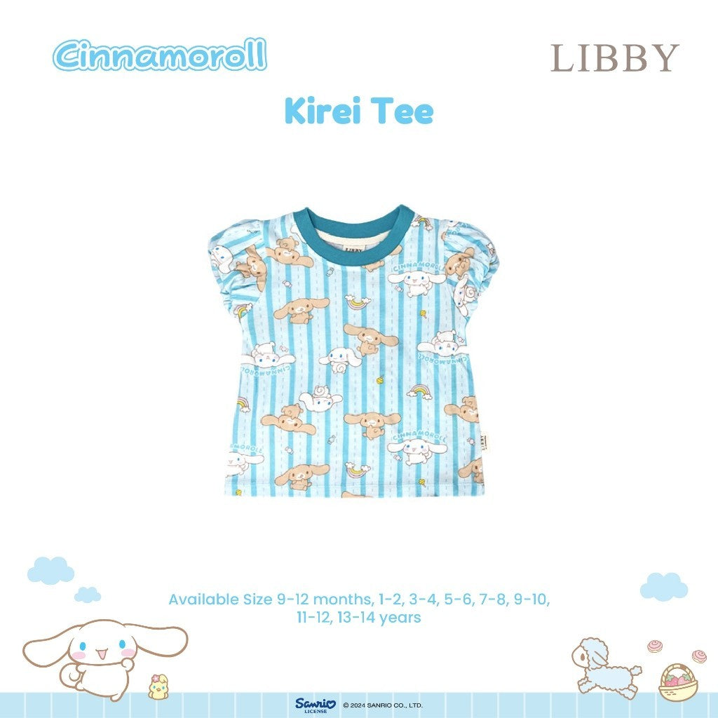 Libby Sanrio Kirei Tee Atasan Anak Perempuan Baju Anak Perempuan Kuromi Cinnamoroll 1 - 4 tahun (1 PCS)