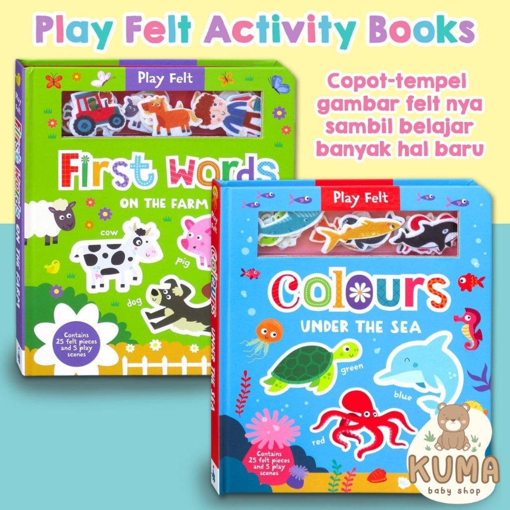 Play Felt First Words On the Farm/Colours Under the Sea  (Contains 25 Felt Pieces and 5 Play Scenes)
