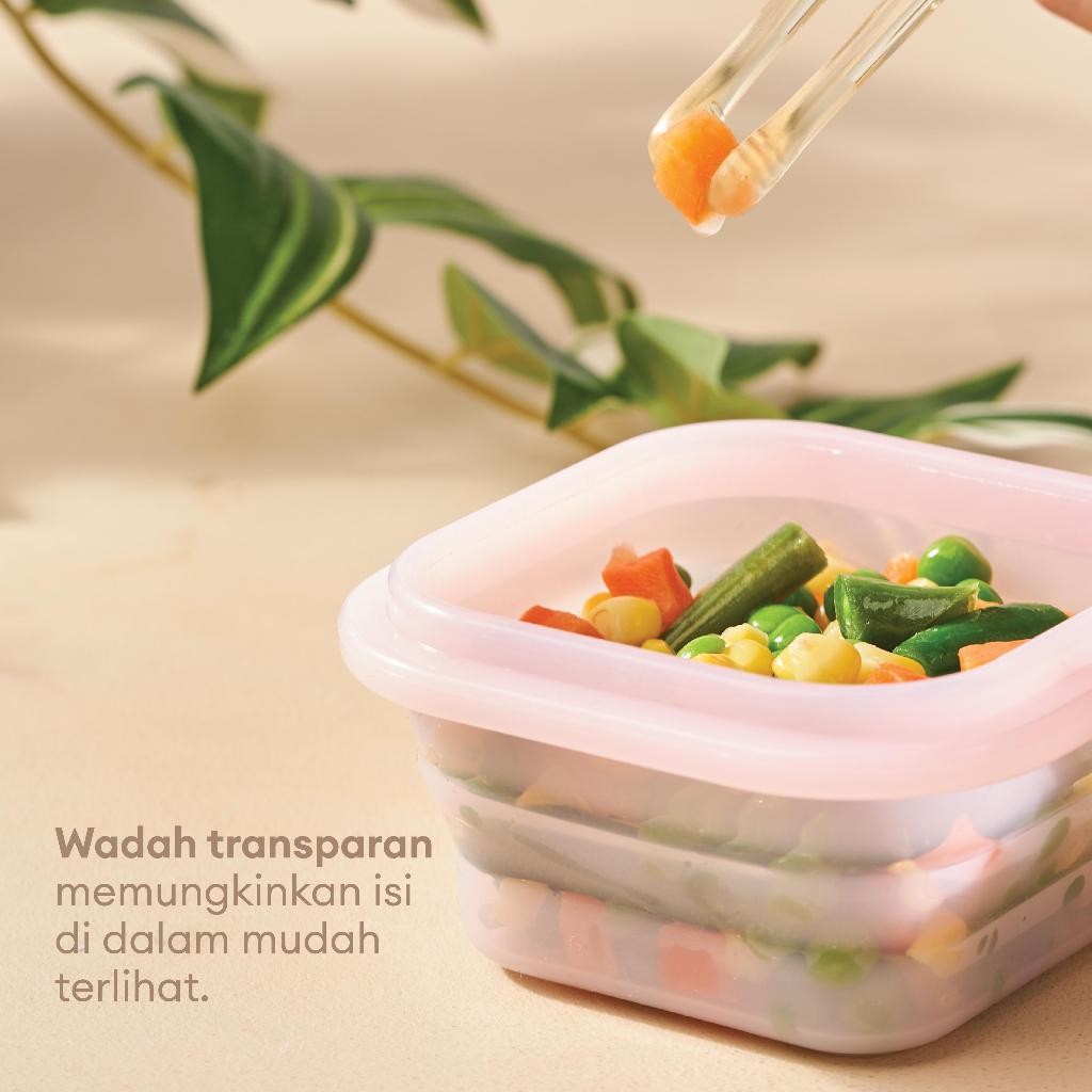 Little Dimple Pack & Fold Collapsible Food Container Tempat Penyimpanan Makanan Travel Silicone Silikon