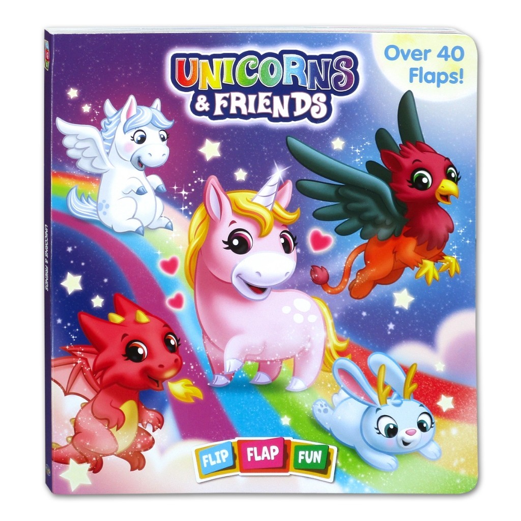 Piucky Penguins/Jurassic Juniors/Unicorns & Friends Flip Flap Fun Board Book Over 40 Flaps! [Phidal]
