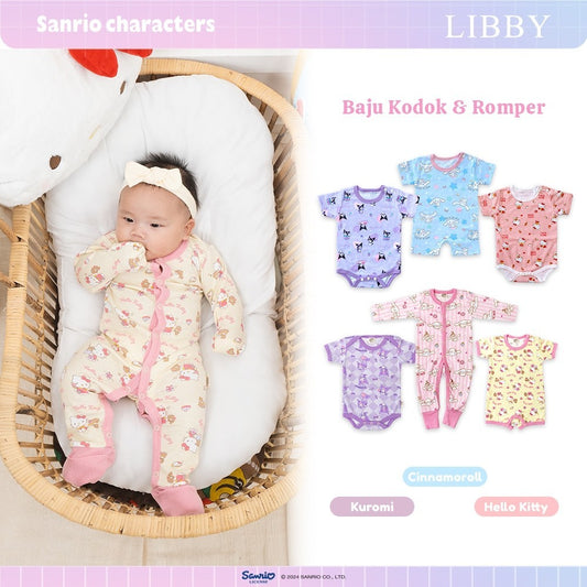 LIBBY Sanrio Premium Baju Tidur Bayi Sleepsuit Bodysuit Romper Bayi Perempuan Kuromi Cinnamoroll Hello Kitty (1 PCS/PACK)