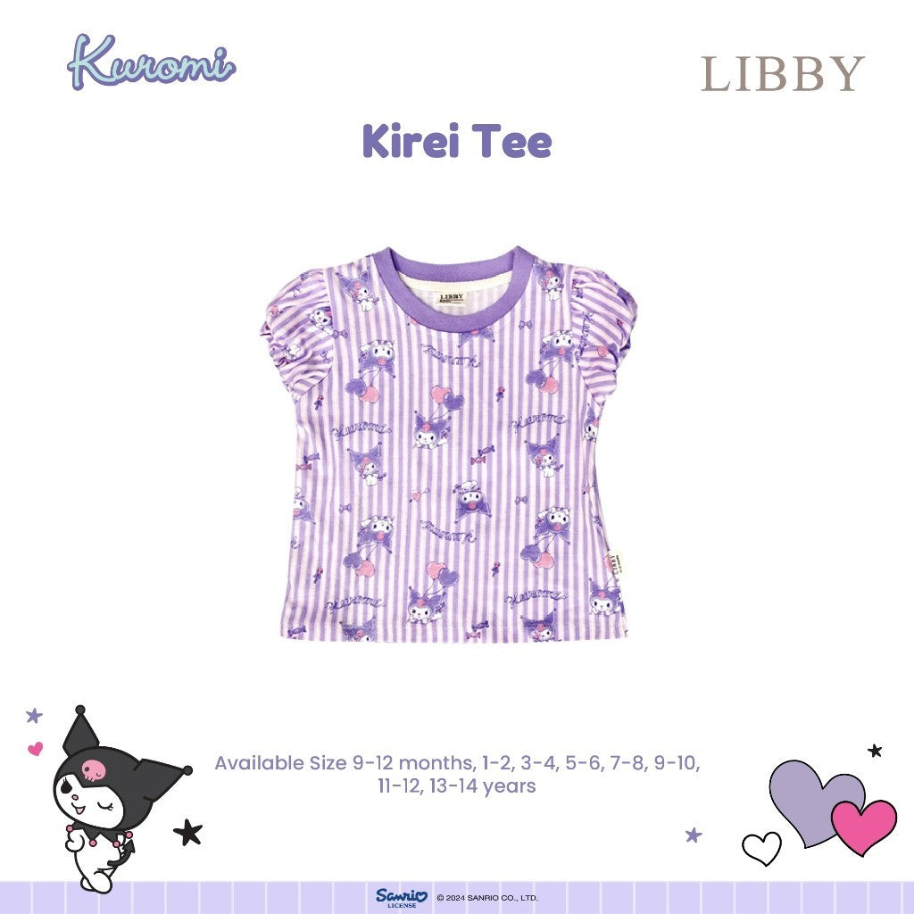 Libby Sanrio Kirei Tee Atasan Anak Perempuan Baju Anak Perempuan Kuromi Cinnamoroll 1 - 4 tahun (1 PCS)