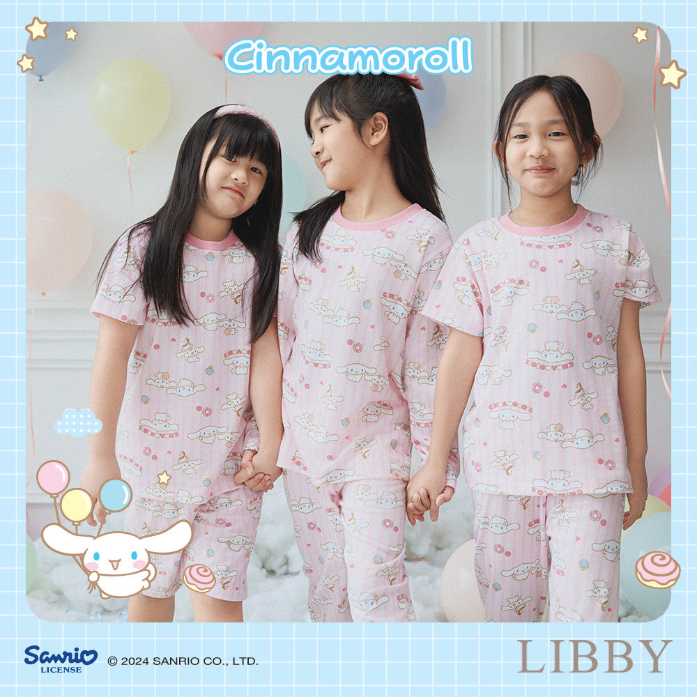 LIBBY Sanrio Setelan Piyama Oblong Anak Perempuan Kuromi Cinnamoroll Pink Limited Edition 1 Stel