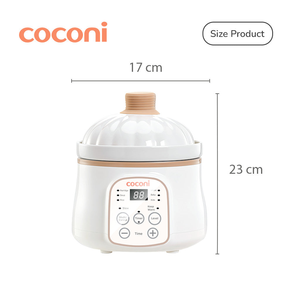 COCONI Umi Slow Cooker 1L | Slow Cooker Alat Masak Makanan Bayi Digital Alat Masak MPASI Makanan Bayi