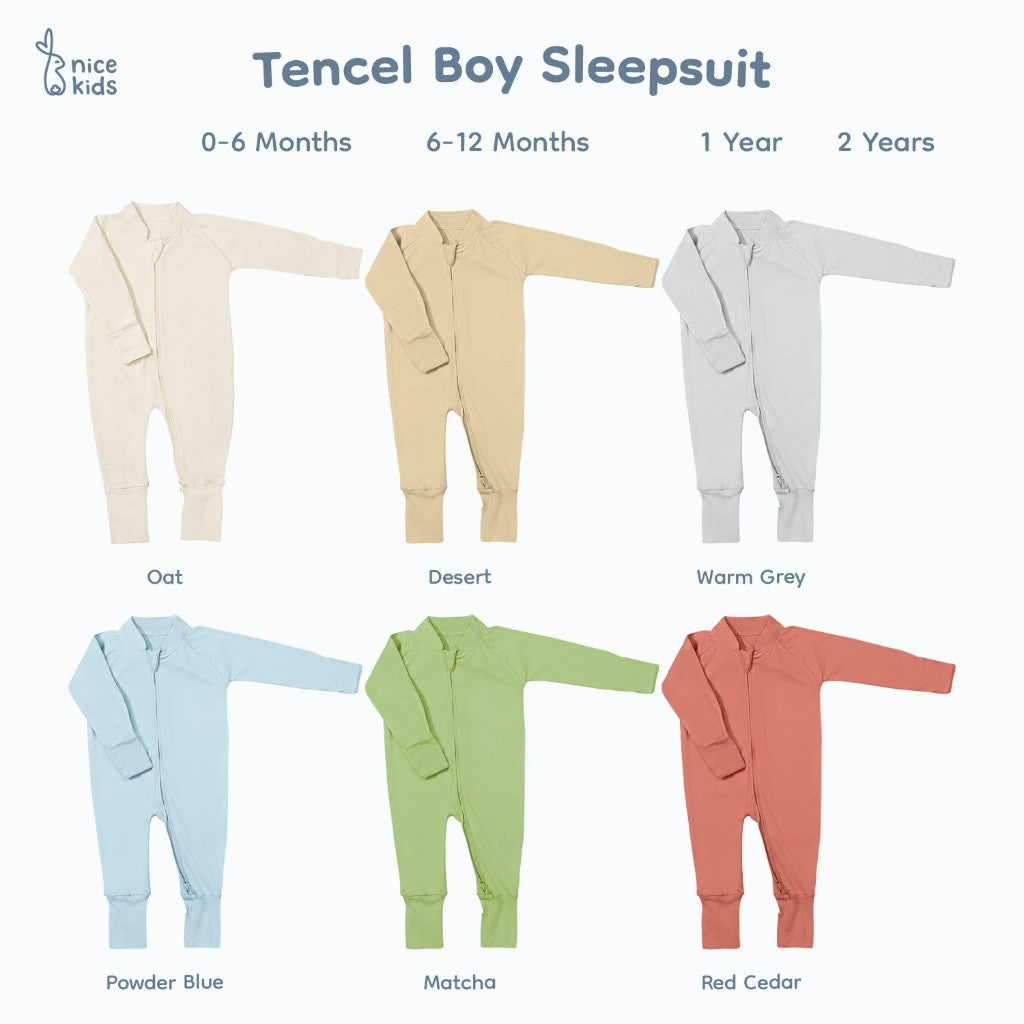 Nice Kids - Tencel Sleepsuit Boy Jumper Baby Baju Tidur Bayi Laki-Laki (0 Bulan-2 Tahun)