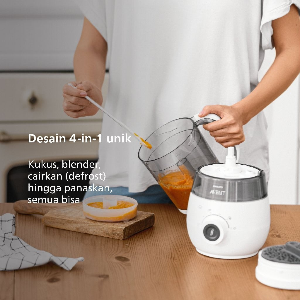 Philips Avent | Food Processor | Alat MPASI | Blender Menyimpan Memanaskan Defrost MPASI | 4 in 1 | SCF883/01