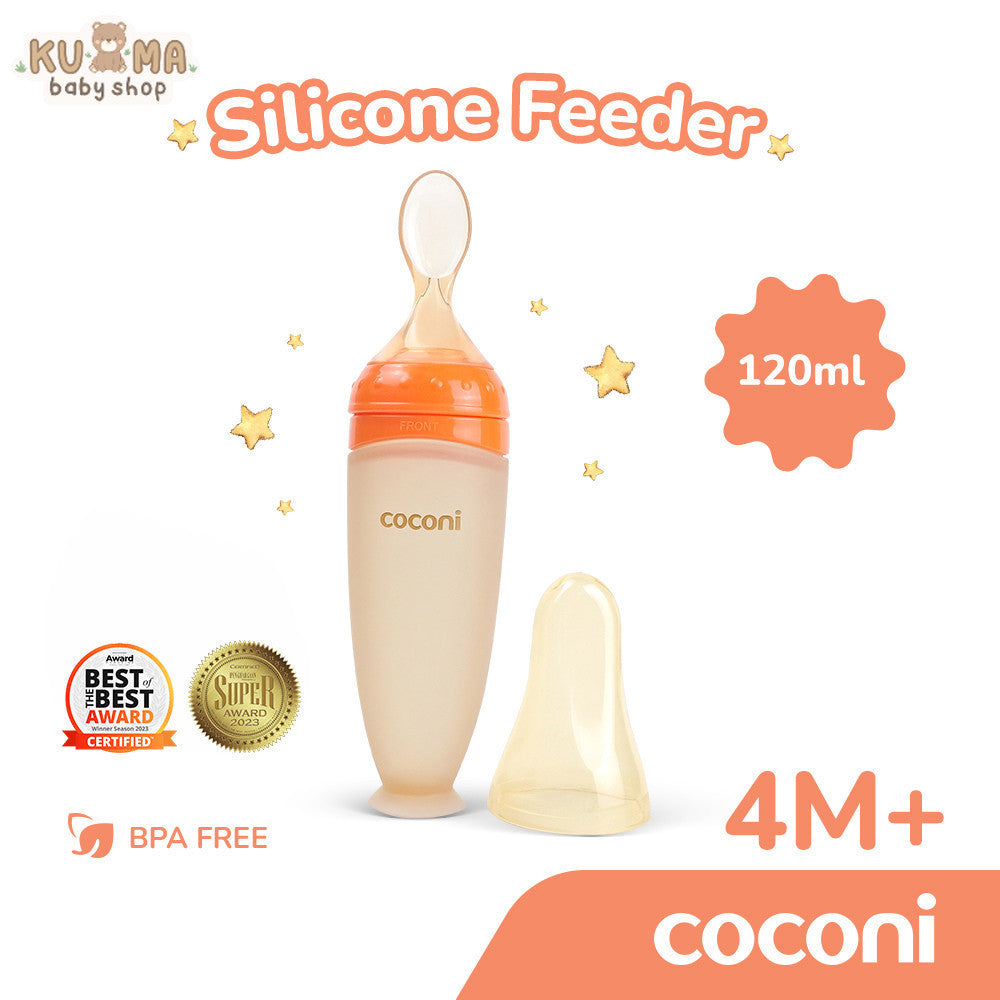 Coconi Silicone Baby Feeder Spoon | Sendok Botol Makan Bayi MPASI FOOD GRADE 120ml