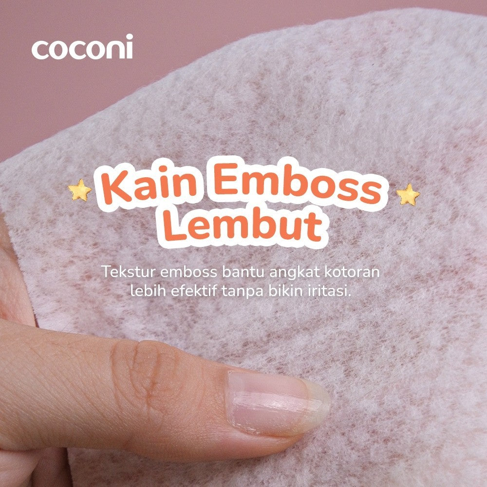 Coconi GentleCare Baby Wipes EDI Pure Water 64 Sheets | Tisu Basah Bayi Non Alkohol Aman untuk Wajah & Kulit Sensitif
