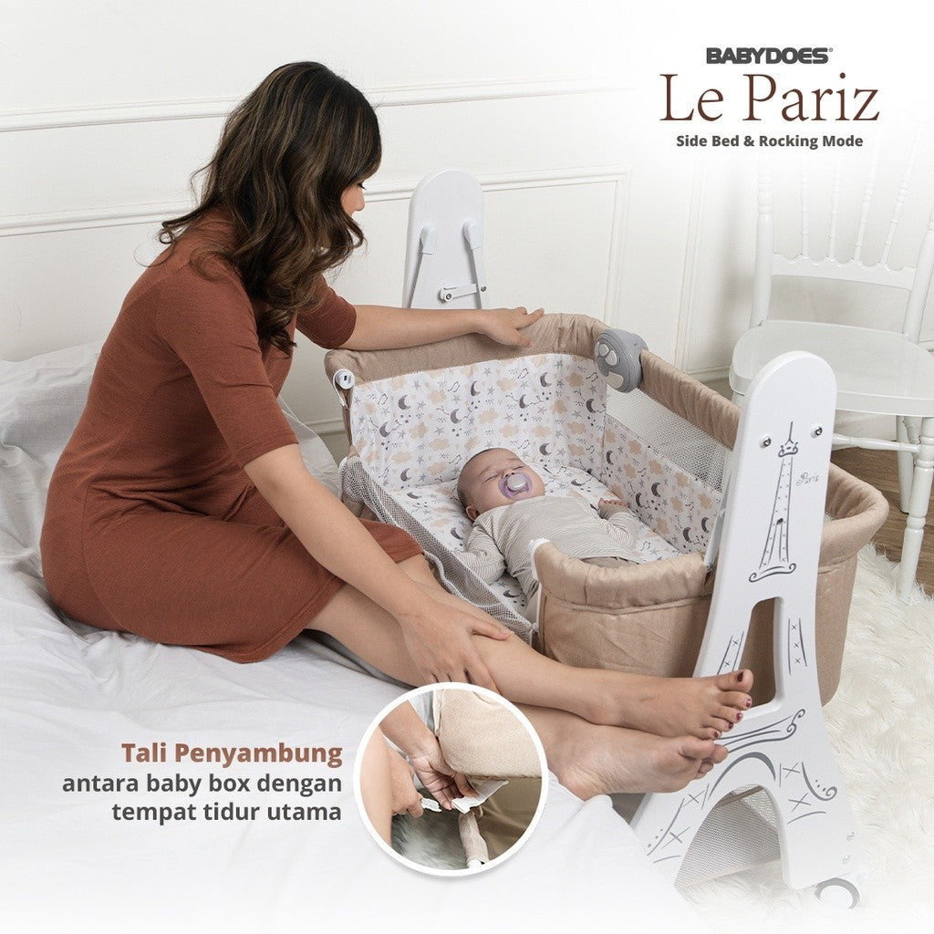 BABYDOES BOX CH 1634 LE PARIZ SIDE BED & ROCKING MODE