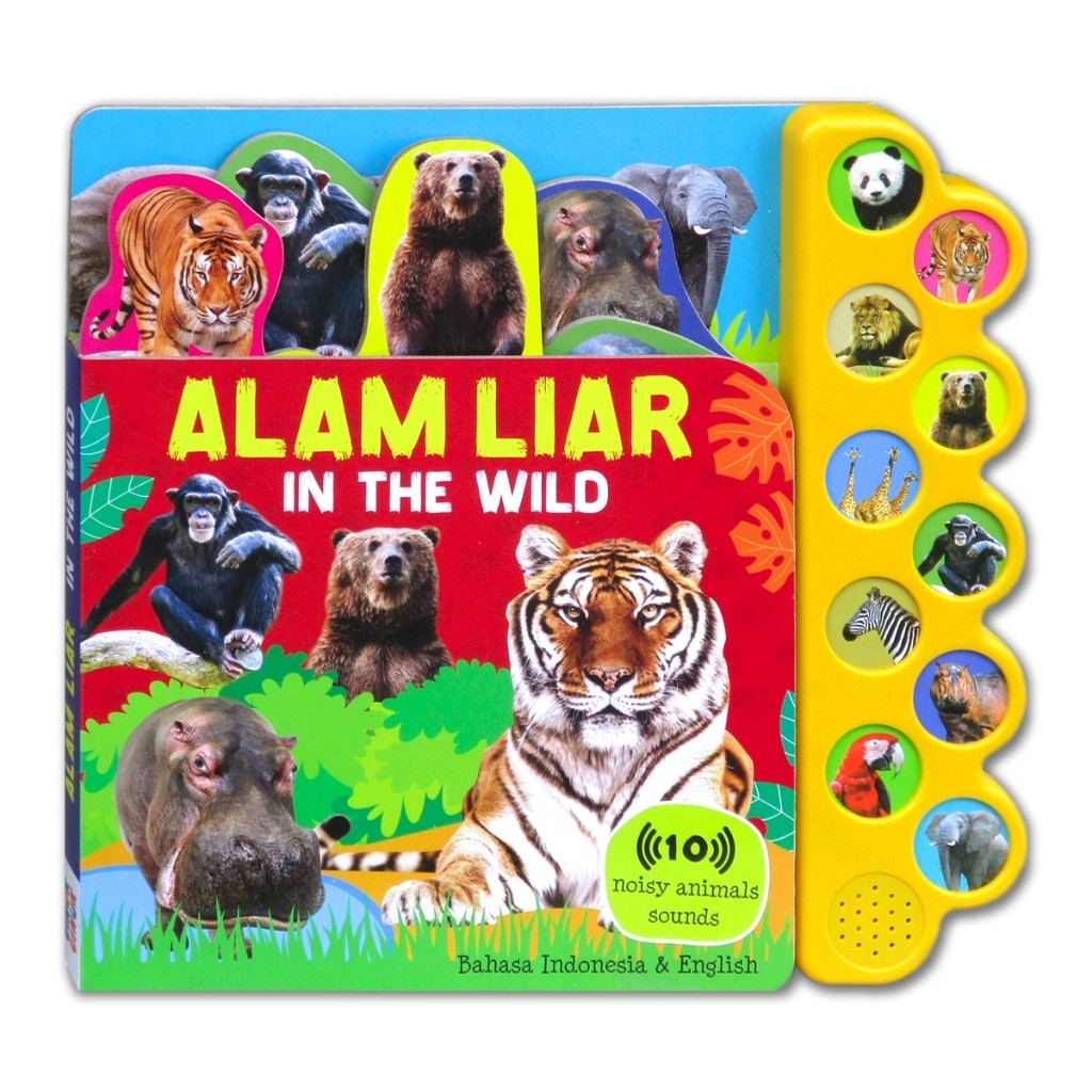 Buku Bersuara Hewan Peternakan & Alam Liar 10 tombol suara hewan - Animals Sound Book [GinukGinuk]