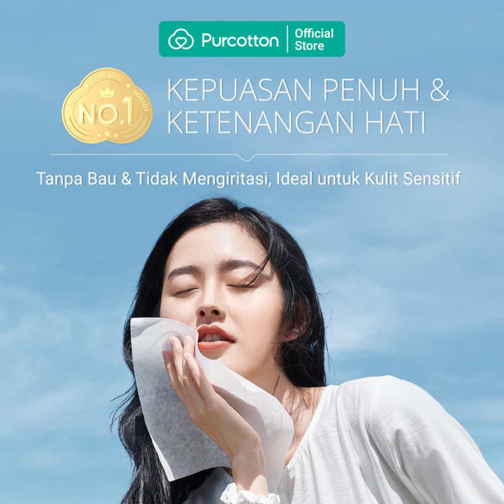 PURCOTTON Natural Cotton Tissue 60 Lembar - Tisu Wajah Kapas Natural