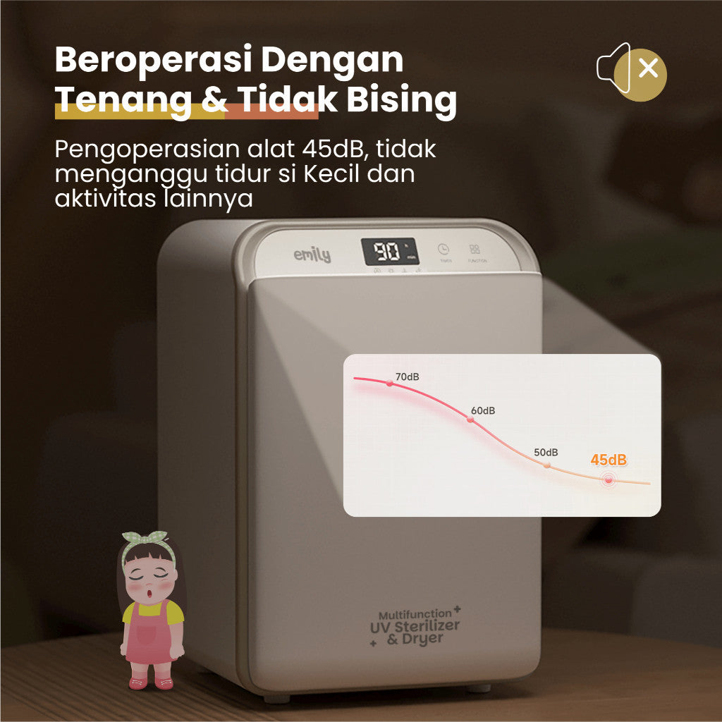 EMILY UV Sterillizer & Dryer 13L | 120 Watt | Pengering & Steril Botol Susu Bayi EST-19908
