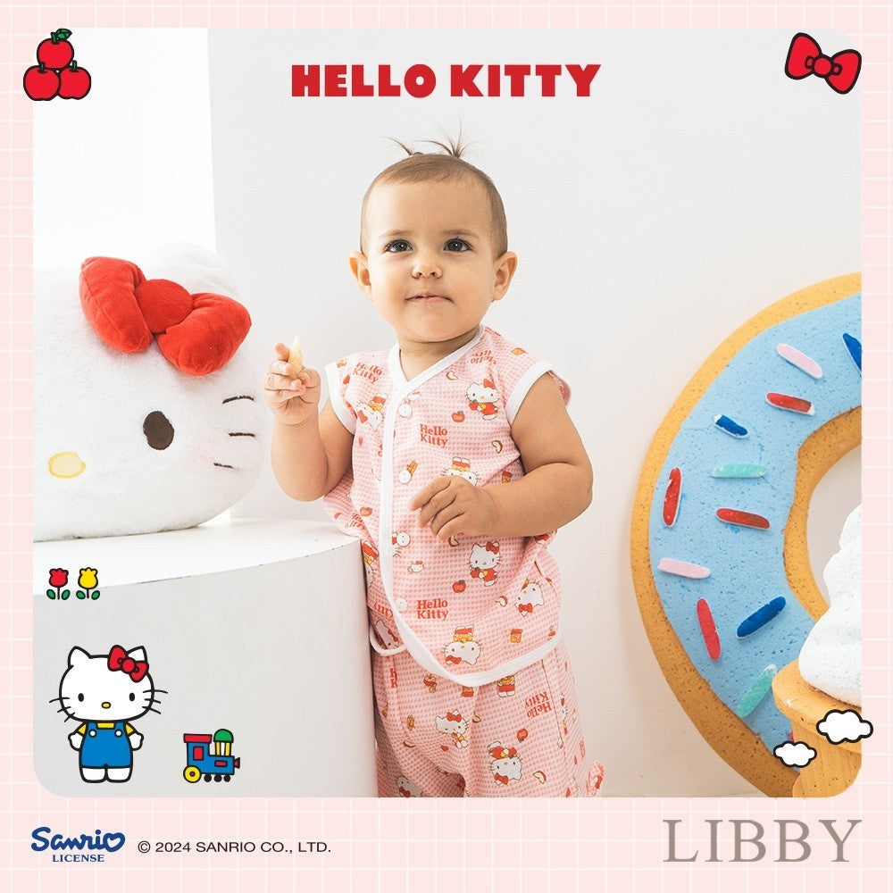 LIBBY Sanrio Setelan Piyama Baju Kancing Newborn Bayi & Anak Kecil Perempuan Kuromi Cinnamoroll Hello Kitty (1 Stel)