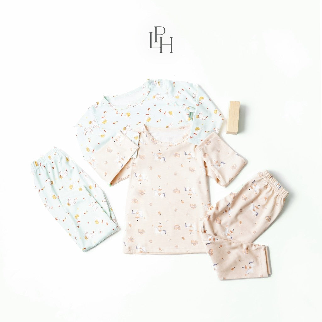 Little Palmerhaus - Little Wear Shoulder Button Long Set 26.0 (Setelan Anak Lengan Panjang)