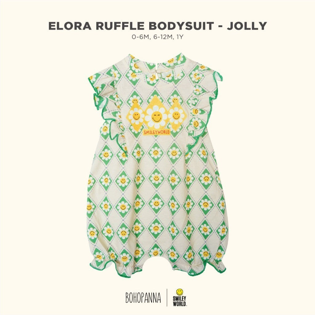 BOHOPANNA - BOHOPANNA X SMILEY - ELORA RUFFLE BODYSUIT - Jumper Bayi Perempuan