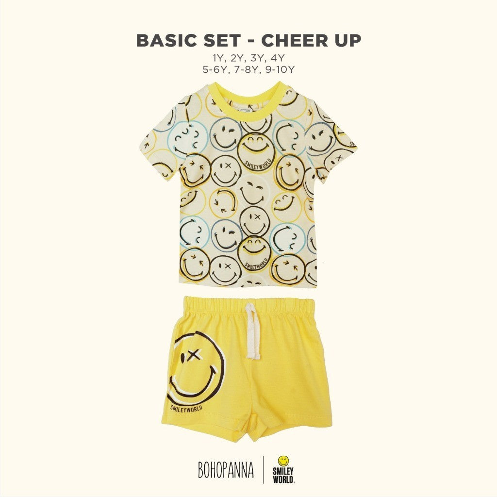 BOHOPANNNA - BOHOPANNA X SMILEY - BASIC SET - Setelan Baju Anak Laki-Laki