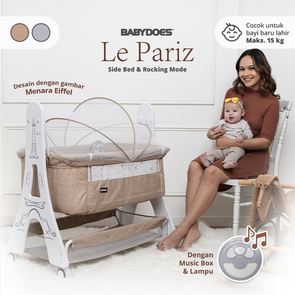 BABYDOES BOX CH 1634 LE PARIZ SIDE BED & ROCKING MODE