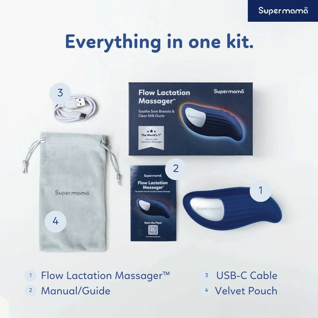 Supermama Lab Flow Lactation Massager | Alat Pijat Laktasi ASI dengan Mode Penghangat dan Pendingin | Breast Relaxant Atasi Sumbatan ASI & Redakan Nyeri Payudara | Pijat Panas/Dingin |