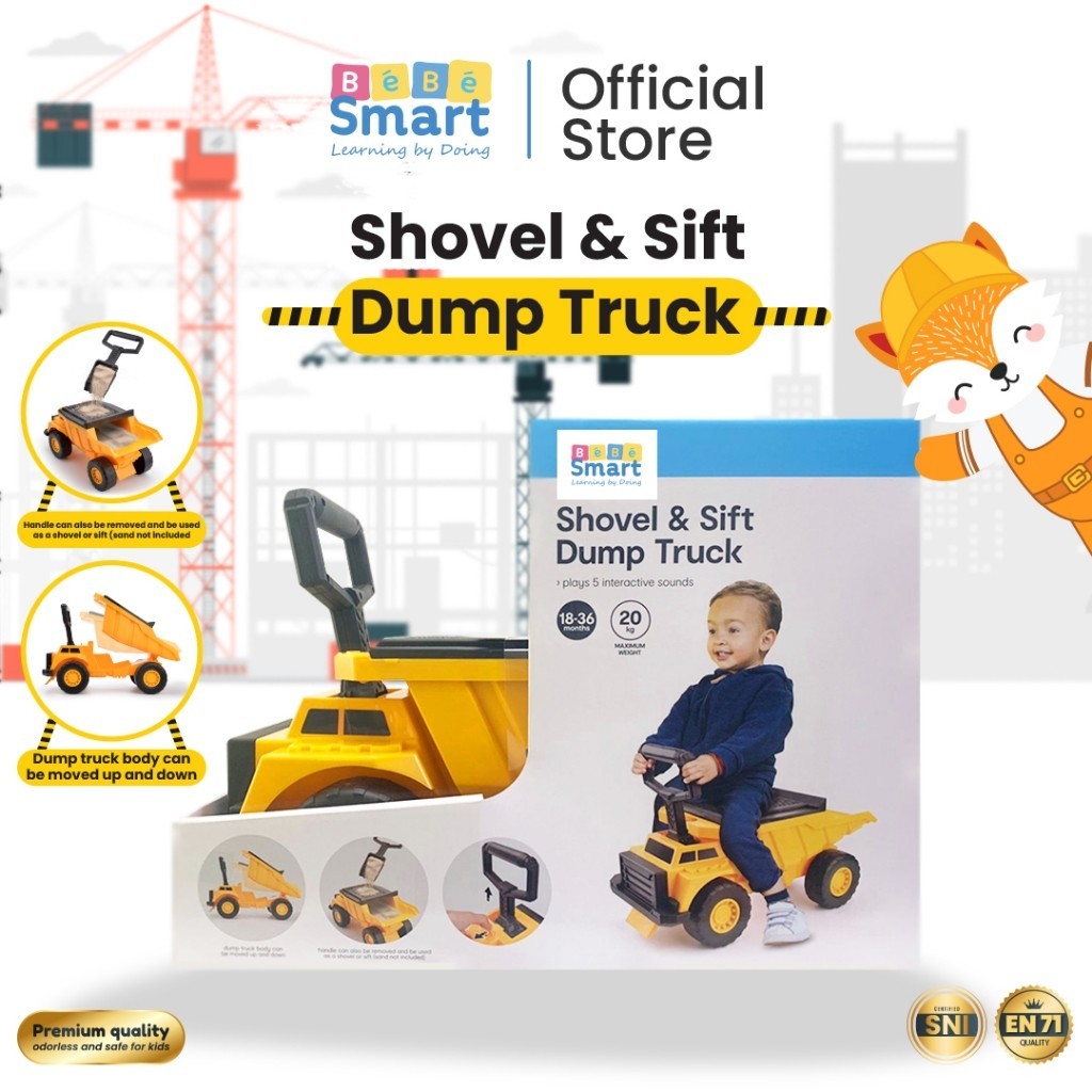 BEBE SMART BEBESMART Ride on Mobil Anak Bisa Dinaiki / Mainan Anak / Ride On Anak / Shovel & Sift Dump Truck