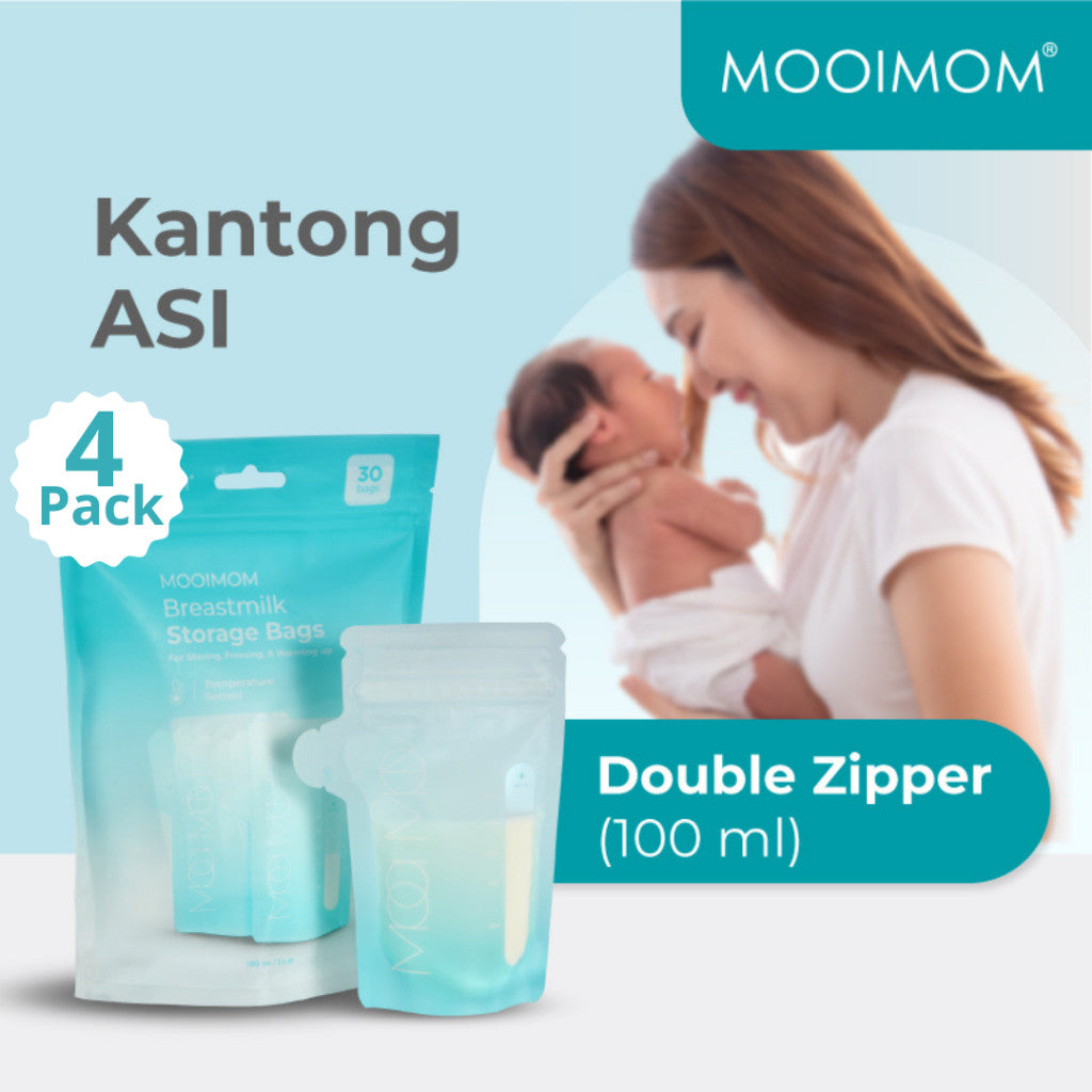 MOOIMOM Kantong ASI 100ml Double Zipper | Breastmilk Storage Bags 30pcs (30pcs) Perlengkapan bayi