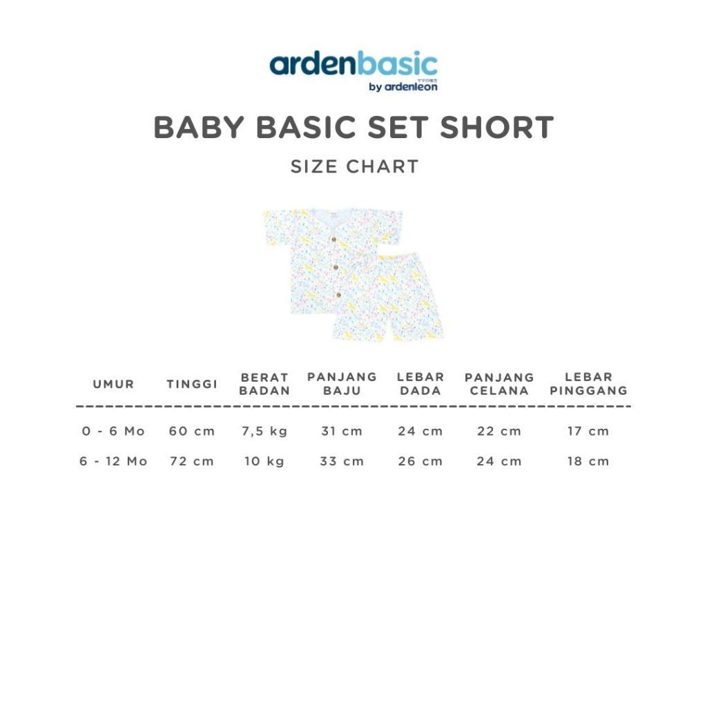 ARDENLEON ArdenBasic Baby Basic Set Short Setelan Pendek Bayi