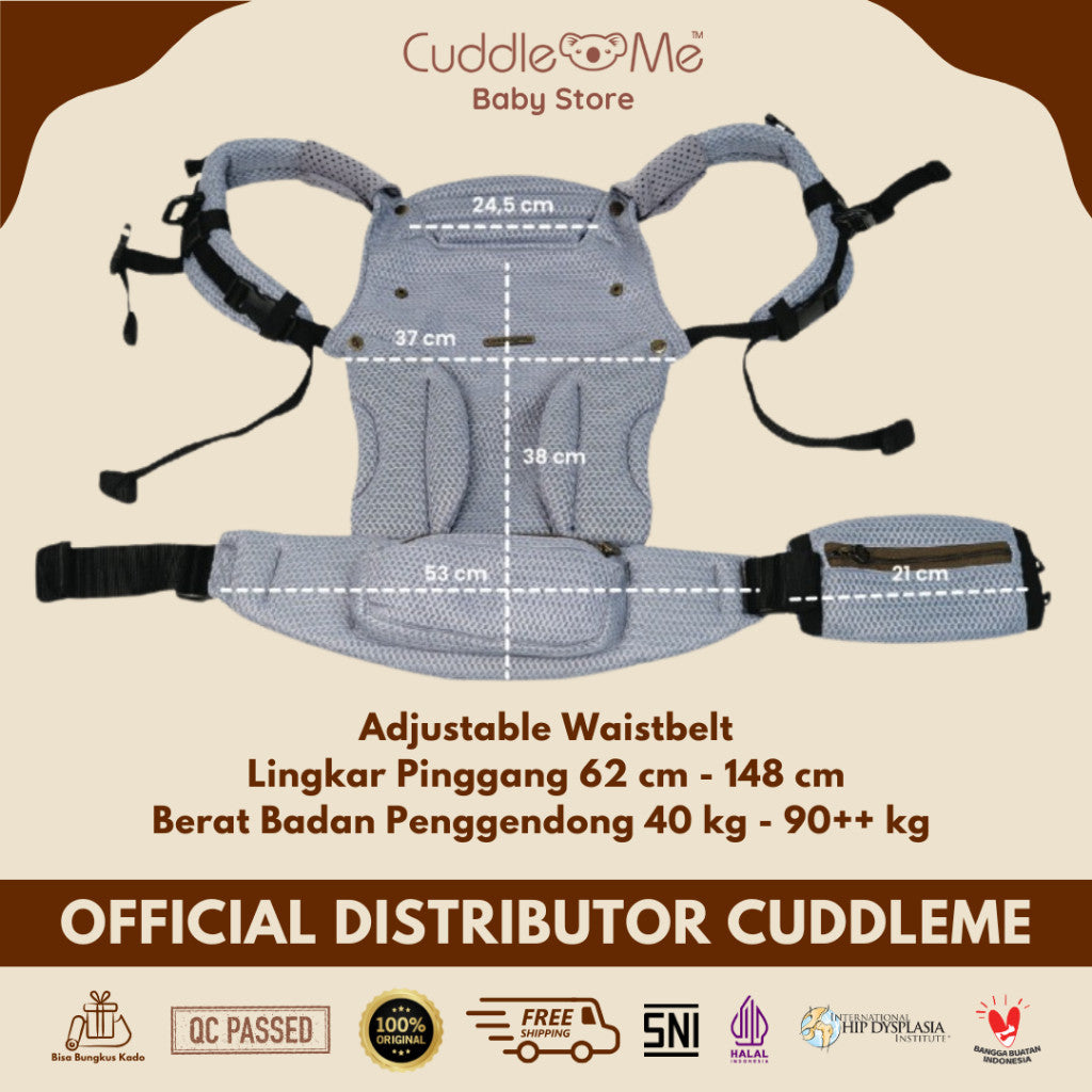 CuddleMe Wingme Carrier Premium Gendongan Depan Non Hipseat Newborn Baby Toddler SSC M Shape Adjustable 5 Posisi Bayi Balita Wing Me Cuddle Me VS Ultimo