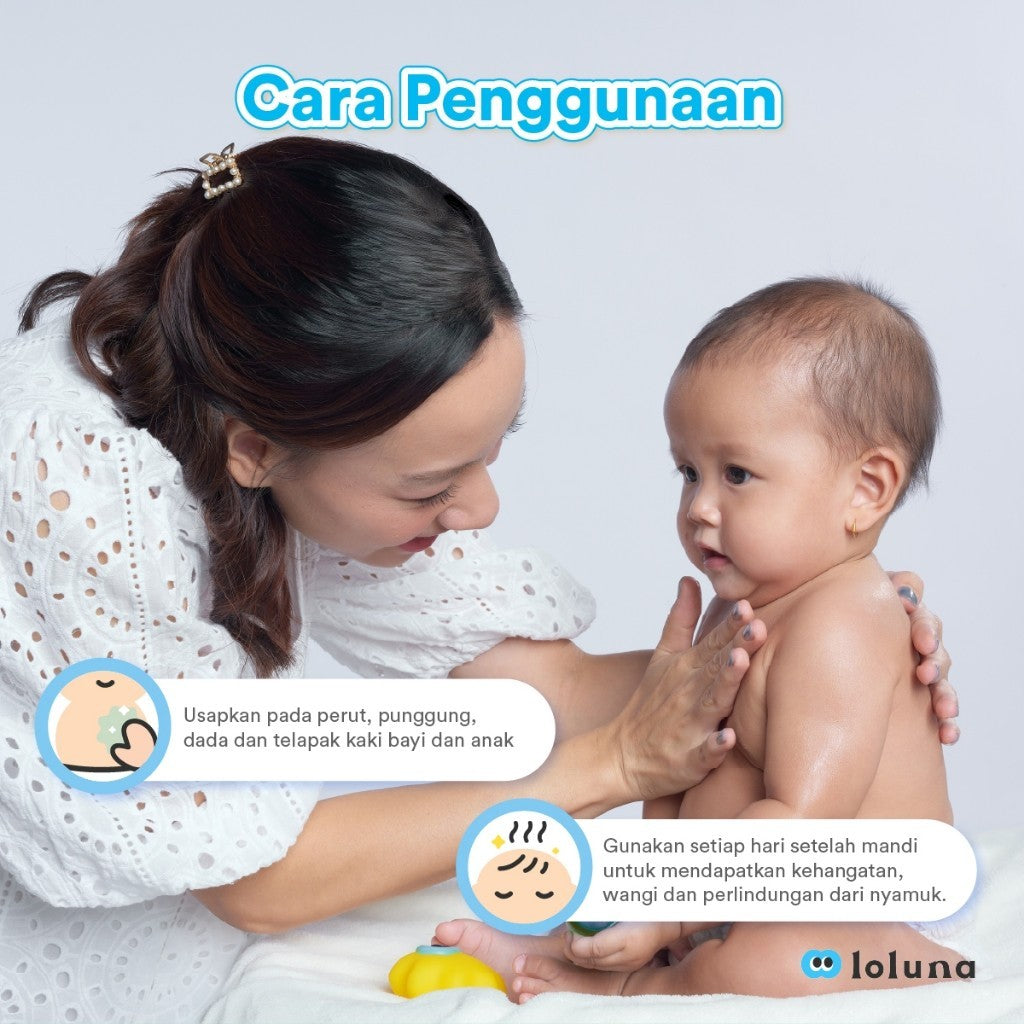 Loluna Baby Minyak Telon Extra - Minyak Anti Nyamuk 10 Jam / Penghangat Tubuh Bayi / Wangi dan Hangat Tahan Lama/ My Baby Minyak Telon Plus