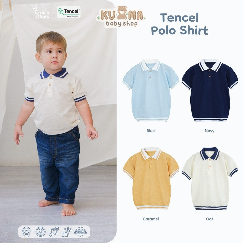 Nice Kids - Tencel Polo Shirt Kaos Atasan Anak Laki-laki Premium (1-6 Tahun)