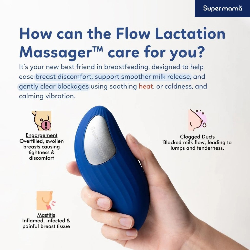 Supermama Lab Flow Lactation Massager | Alat Pijat Laktasi ASI dengan Mode Penghangat dan Pendingin | Breast Relaxant Atasi Sumbatan ASI & Redakan Nyeri Payudara | Pijat Panas/Dingin |