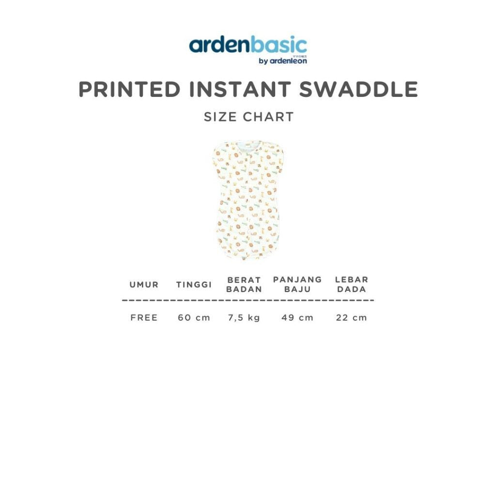 ARDENLEON ArdenBasic Printed Instant Swaddle Bedong Bayi