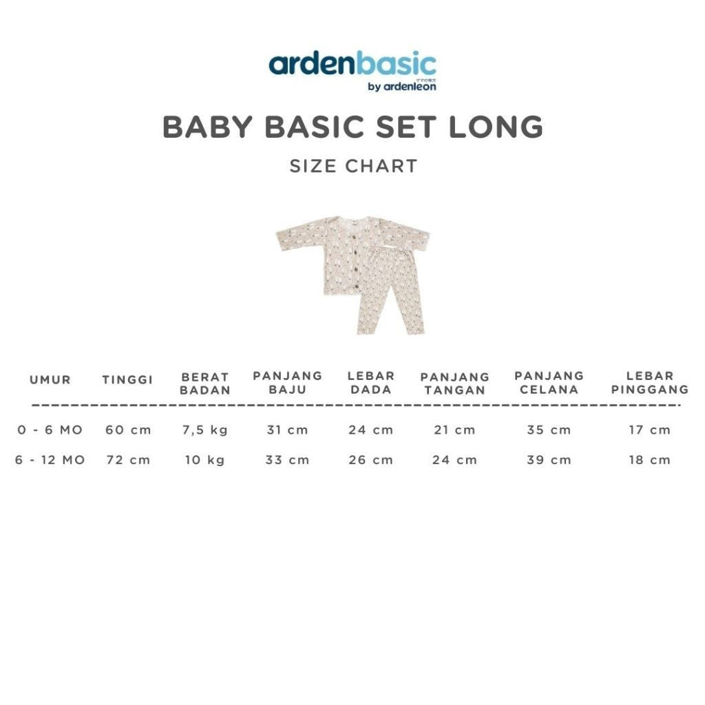 ARDENLEON ArdenBasic Baby Basic Set Long Setelan Panjang Bayi