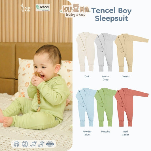 Nice Kids - Tencel Sleepsuit Boy Jumper Baby Baju Tidur Bayi Laki-Laki (0 Bulan-2 Tahun)